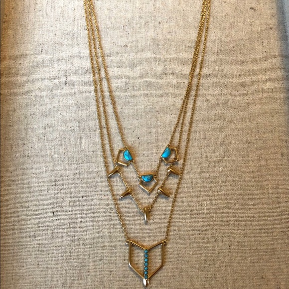 Stella & Dot Turquoise Stone Layering Necklace - Picture 2 of 4